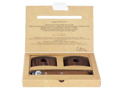 Casteline Set Poignées et Manche Amovibles Bois de Noyer 3 pcs