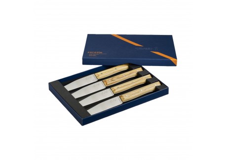 Coffret Couteaux de Table "Facette" Olivier 4 pcs