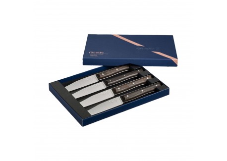 Tafelmessenset "Facette" Donker Essenhout 4 dlg