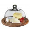 Zie dia Acaciahout Rond Kaasblad met Glazen Cloche 30 cm