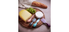 Plateau à Fromage Rond Bois Acacia avec Cloche en Verre 30 cm