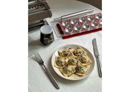 Tablet Moule Ravioli 10 pcs Design avec Rouleau Rouge
