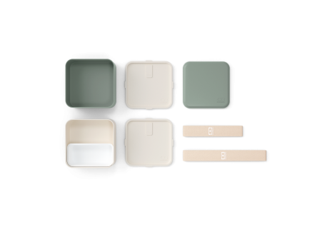 Square Bento LunchBox Vert Natural Made in France 1,7 L