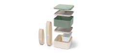 Square Bento LunchBox Vert Natural Made in France 1,7 L
