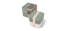 Square Bento LunchBox Natural Groen Made in France 1,7 L