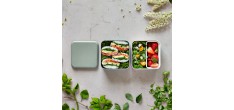 Square Bento LunchBox Natural Groen Made in France 1,7 L