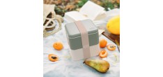 Square Bento LunchBox Natural Groen Made in France 1,7 L