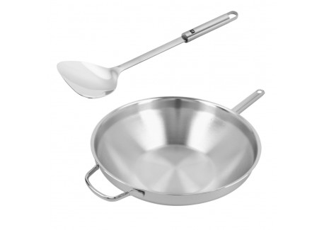 Apollo Wok Inox 32 cm + Spatule pour Wok 