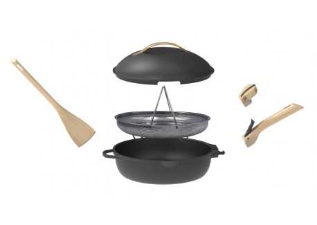 Fabuleuse Poêle Anti-Adhésive 8 en1 28 cm Noir Météore 4,5L