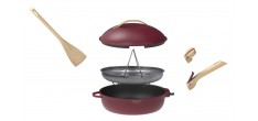 Fabuleuse Poêle Anti-Adhésive 8 en1 28 cm Bordeaux Rubis 4,5L