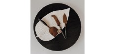 Set de 3 Couteaux à Fromage Manche Noir Bois de Manguier