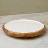 Zie dia Draaibare Serveerplank Mangohout en Wit Hars 35 cm