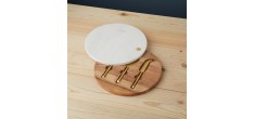 Ronde Marmeren Kaasplank met Bestekset 30 cm