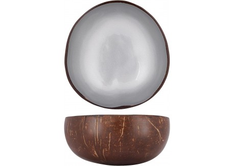 Kokosnoot Kom Metallic Zilver 14 cm