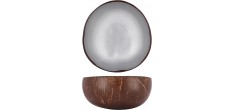 Bol en Noix de Coco Gris Argent Métallique 14 cm 