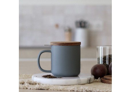 Tasse à Thé avec Infuseur 0,30 L Vert de Gris