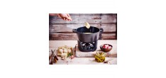 Nori Service à Fondue Fonte Emaillée Noir Mat 2 L