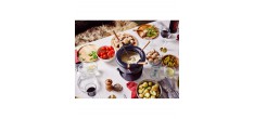 Nori Service à Fondue Fonte Emaillée Noir Mat 2 L