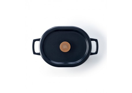 Nori Braadpan Gietijzer Ovaal 5,5 L Zwart (31 cm)