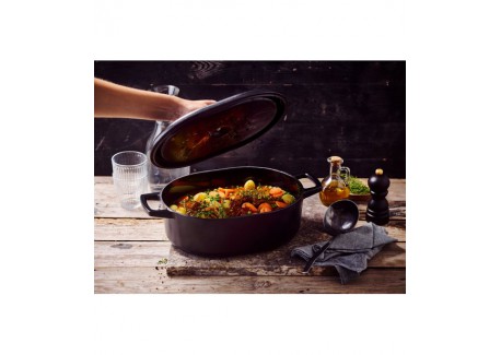 Nori Cocotte Fonte Ovale 5,5 L Noir (31 cm)
