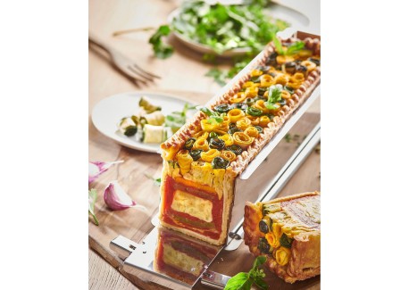Moule à Pâté en Croûte Inox Perforé et Démontable 35x7 cm