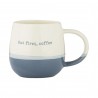 Zie dia Koffiebeker Blauw But First, Coffee 340 ml