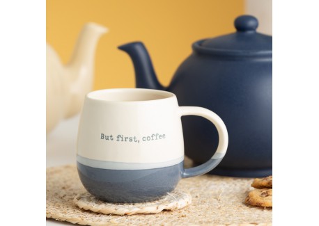 Mug Message But First, Coffee Bleu 340 ml
