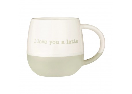 Mug Message I Love You a Latte Gris Beige 340 ml