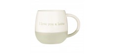Koffiebeker Grijs Beige 'I Love You a Latte' 340 ml