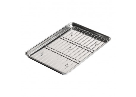 Japans Serveerbord met RVS Rooster 25,6x17,6 cm
