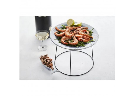 Support pour Plateau de Fruits de Mer Noir Mat 25x21x20 cm