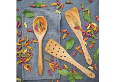 Spatule Perforée en Bois d’olivier 30 cm