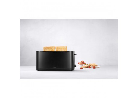 Enfinigy Black Toaster Grille-Pain Noir avec Chauffe-Viennoiseries 