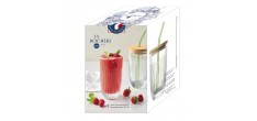 Ouessant Verre à Smoothie avec Couvercle et Paille 45 cl
