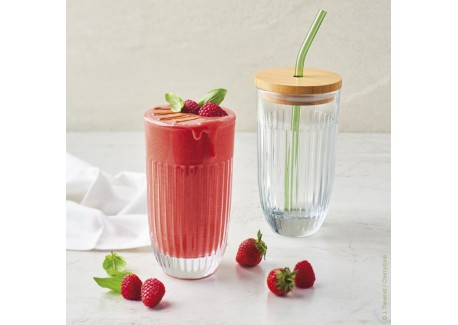 Ouessant Verre à Smoothie avec Couvercle et Paille 45 cl