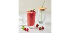 Ouessant Verre à Smoothie avec Couvercle et Paille 45 cl