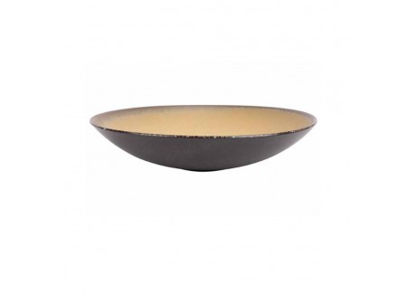 Divine Moon Assiette Creuse Gris Anthracite/Ocre 26,5 cm 