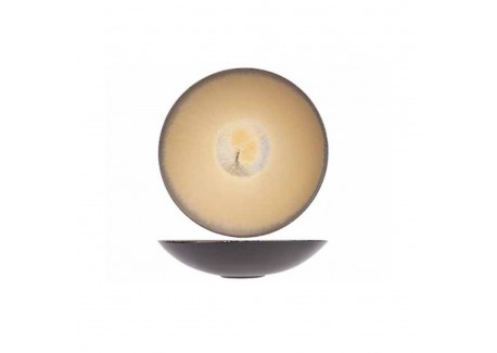 Divine Moon Diep Bord Antraciet Grijs/Oker 21 cm
