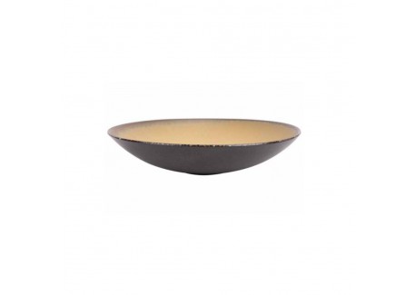Divine Moon Diep Bord Antraciet Grijs/Oker 21 cm