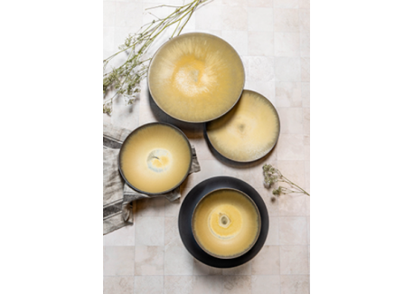 Divine Moon Diep Bord Antraciet Grijs/Oker 21 cm