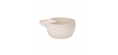 Quartz Amuse Bol + Coupelle à Sauce Crème Moucheté 14,5x6,5 cm