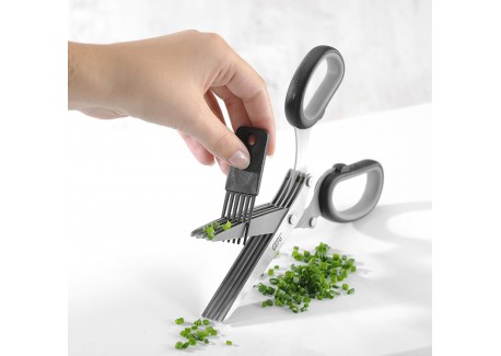 Ciseaux à Herbes 5 Lames avec Peigne de Nettoyage 