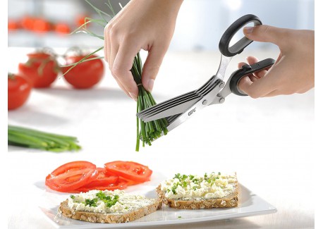Ciseaux à Herbes 5 Lames avec Peigne de Nettoyage 