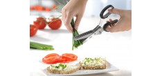 Ciseaux à Herbes 5 Lames avec Peigne de Nettoyage 