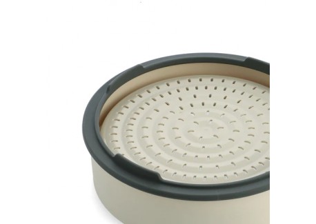 Steamy Stapelbare Siliconen Stoommand 24 cm Creme
