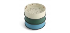 Steamy Panier Vapeur Empilable en Silicone 24 cm Crème