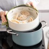Zie dia Steamy Stapelbare Siliconen Stoommand 24 cm Creme