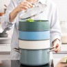 Zie dia Steamy Stapelbare Siliconen Stoommand 24 cm Creme