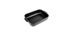 Appolia Plat à Four Rectangulaire 32x22 cm Noir Mat Truffe