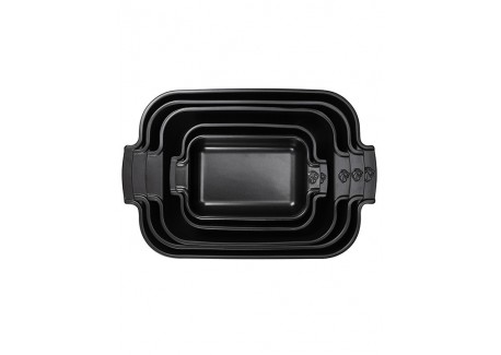 Appolia Plat à Four Rectangulaire 32x22 cm Noir Mat Truffe